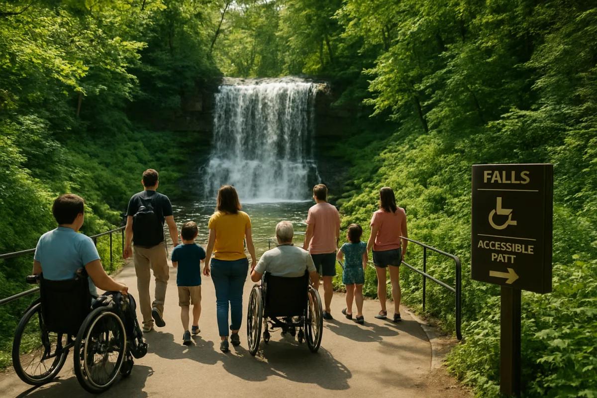 Accessible path leading to waterfall