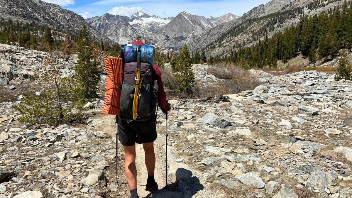 Backpacker in different environments