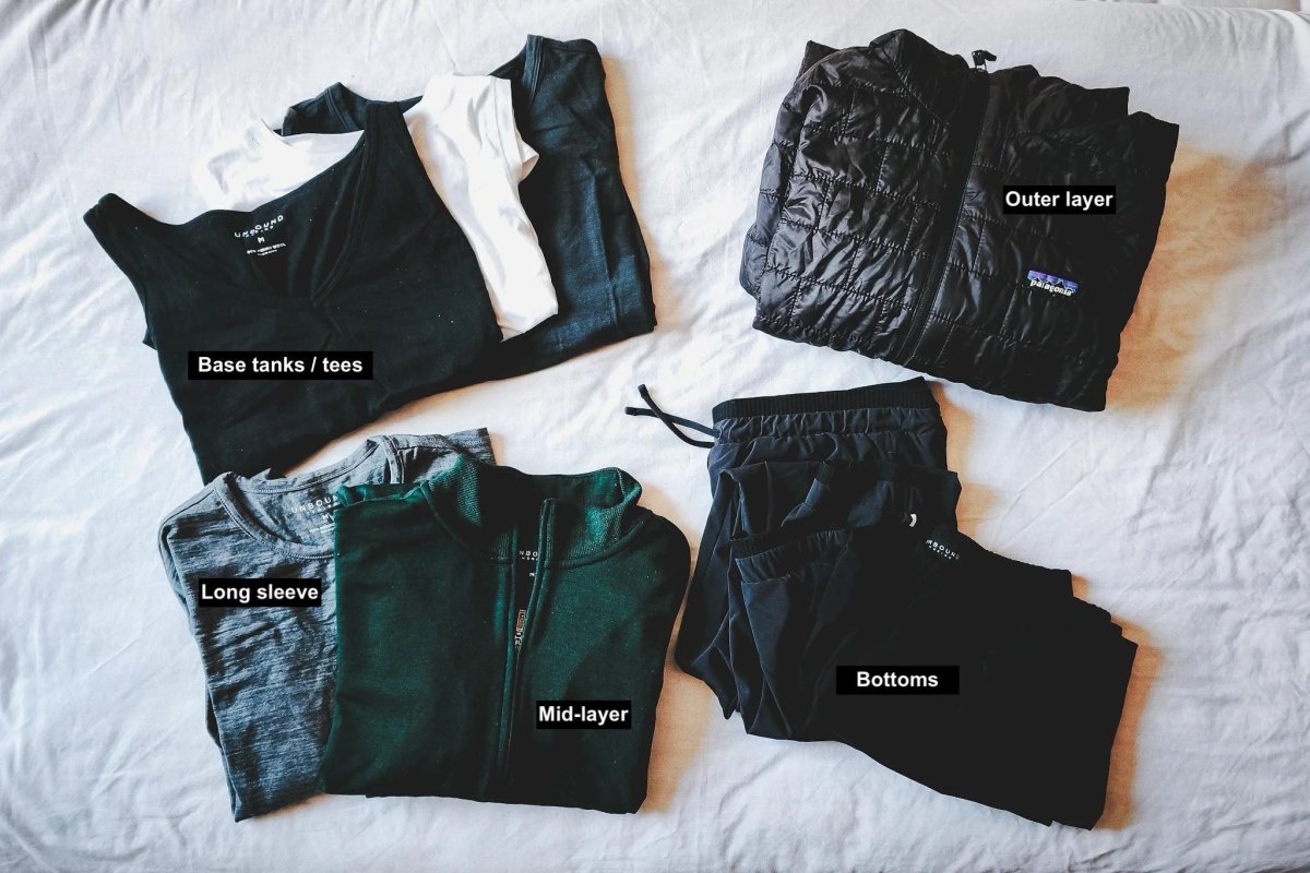 Lightweight hiking clothing layers