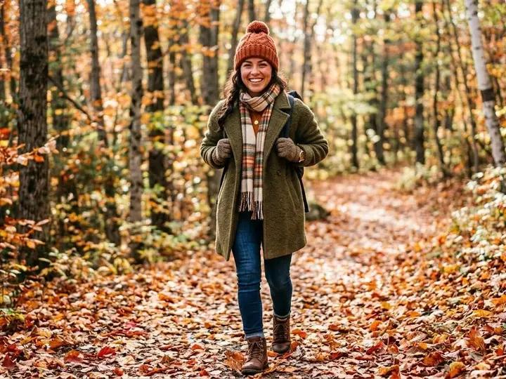 Casual hiker outfit autumn trail