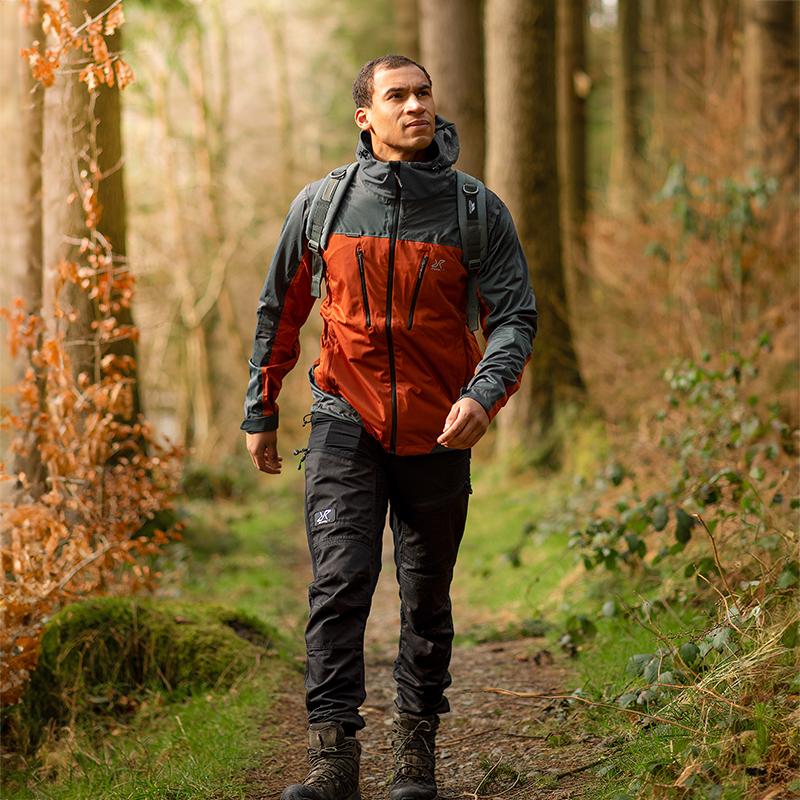 Sustainable outdoor clothing autumn hike