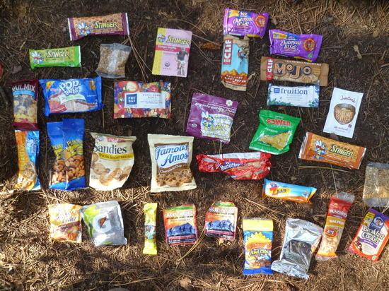 Energy bars and hiking snacks