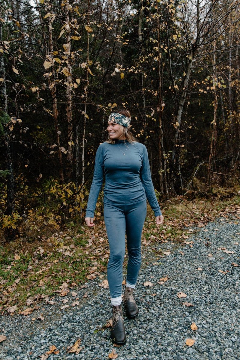 Hiker wearing merino wool layers