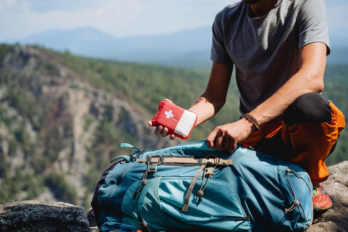 Backpacking first aid kit outdoors