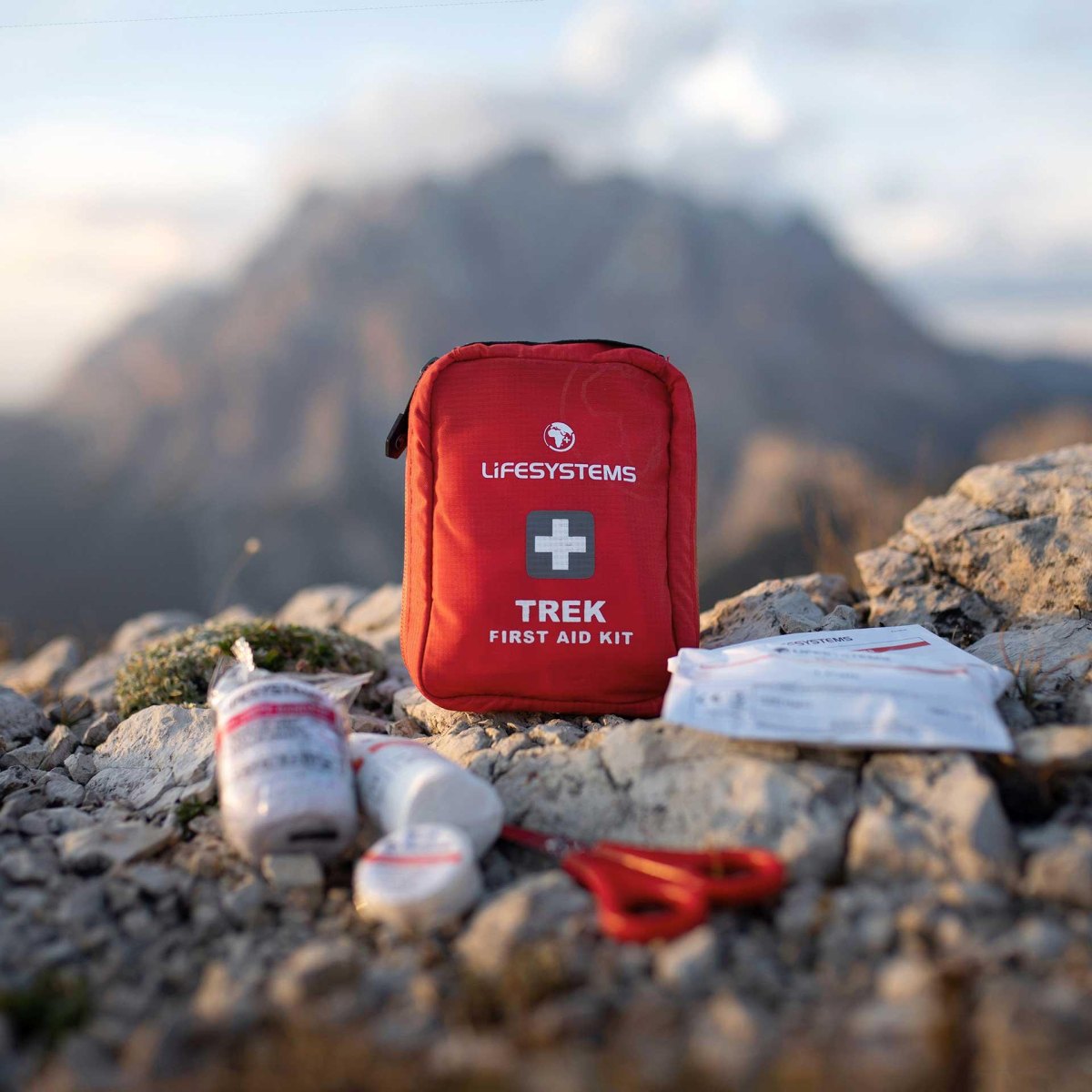 Compact hiking first aid kit outdoors