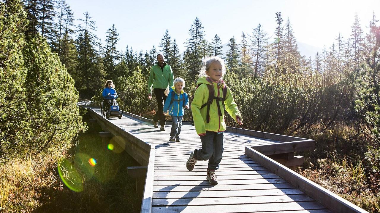 Flat trail for young hikers