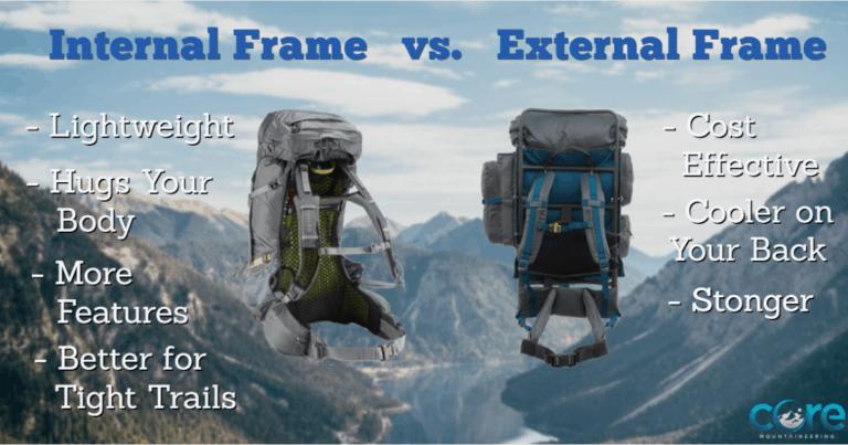 Internal and external frame backpacks
