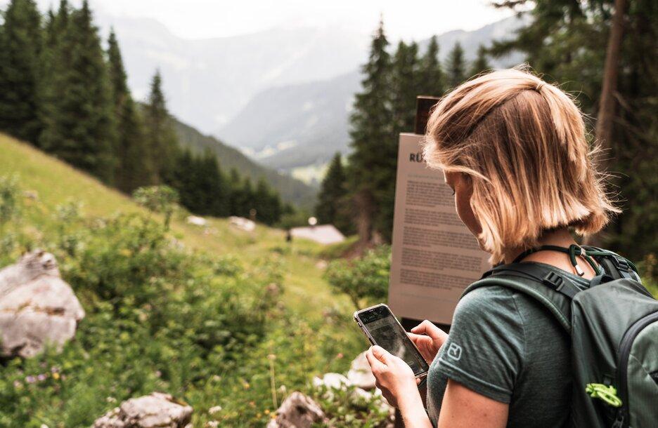 Phone with hiking documents
