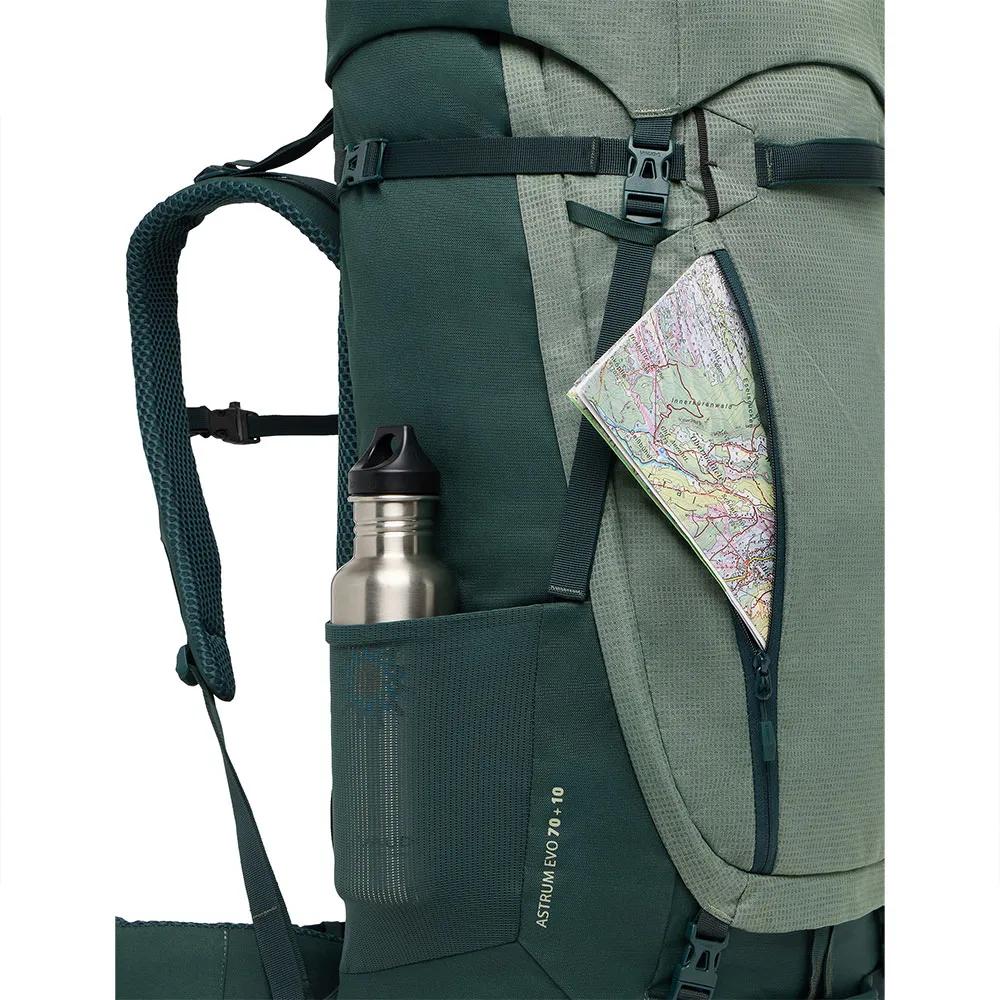 Backpack side pockets with gear