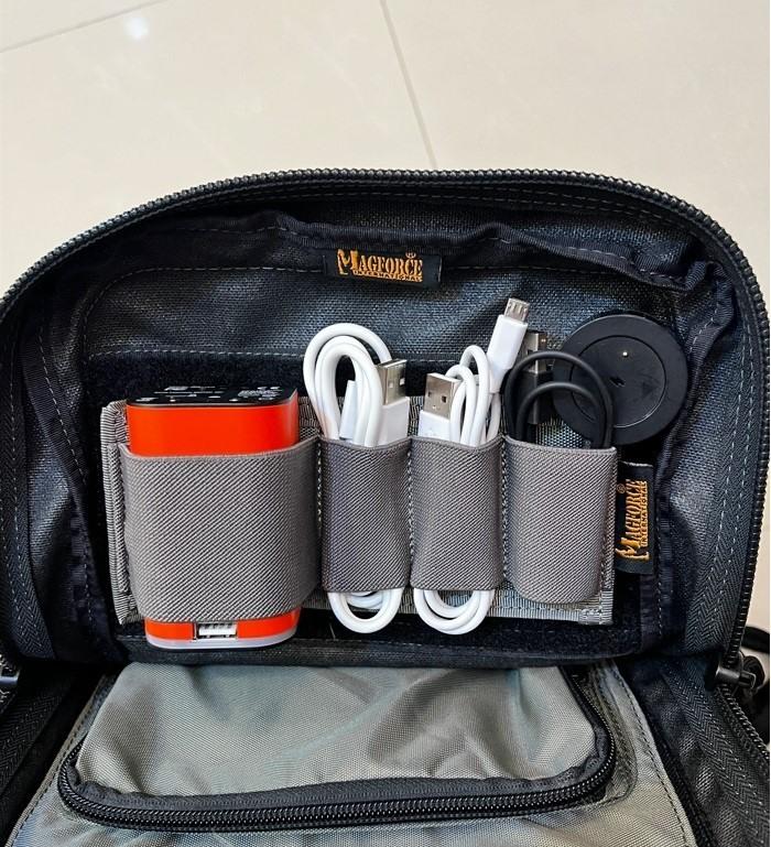 Backpacking electronics organized