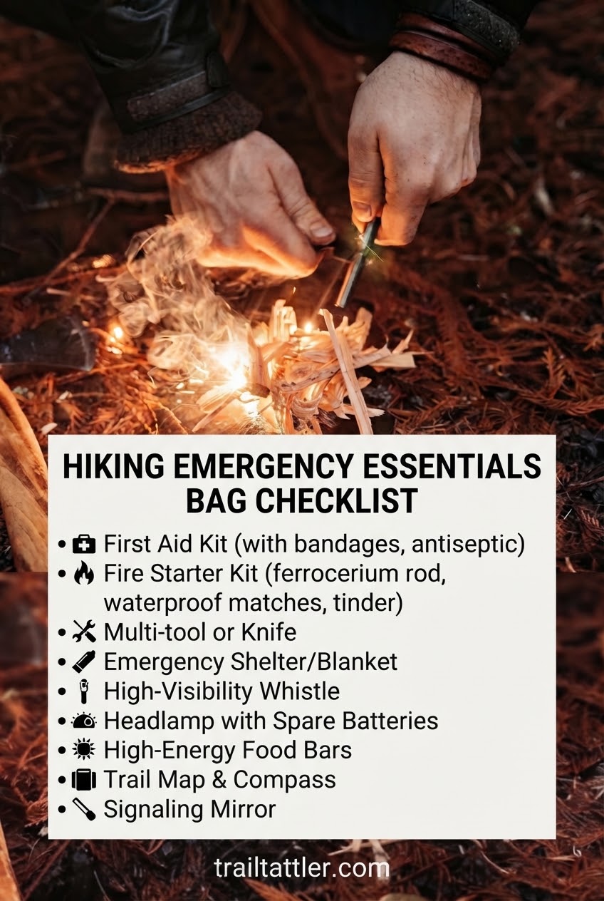 Hiking Emergency Essentials Bag Checklist