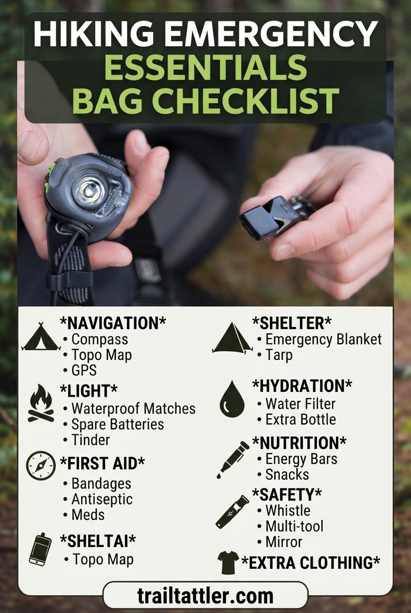 Hiking Emergency Essentials Bag Checklist