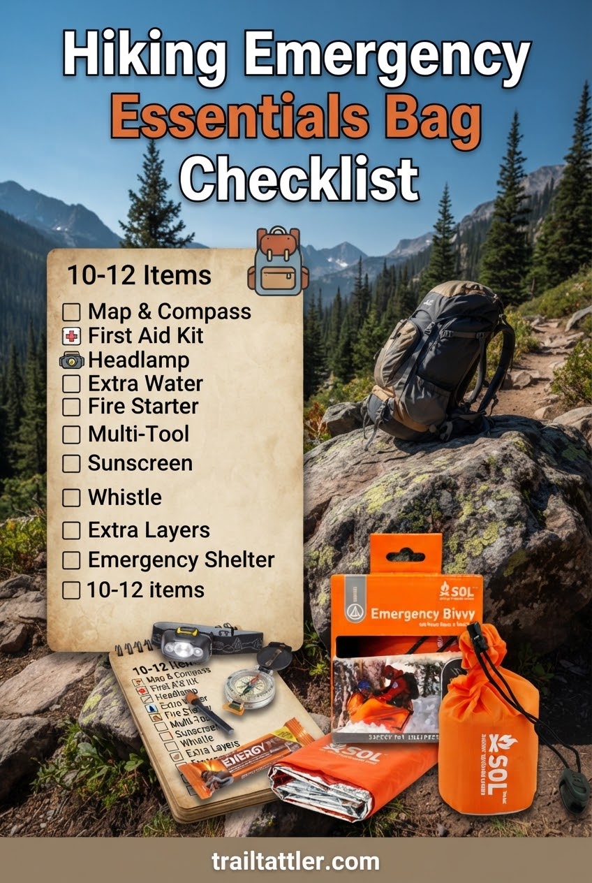 Hiking Emergency Essentials Bag Checklist