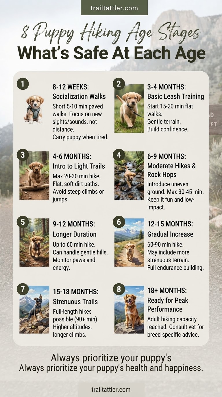 8 Puppy Hiking Age Stages - What's Safe At Each Age