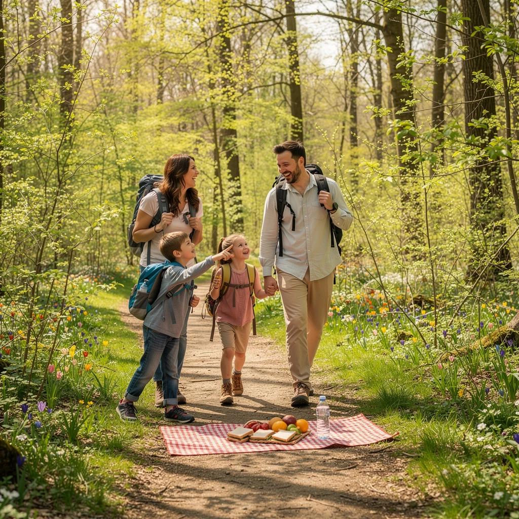Family park trail with picnic area