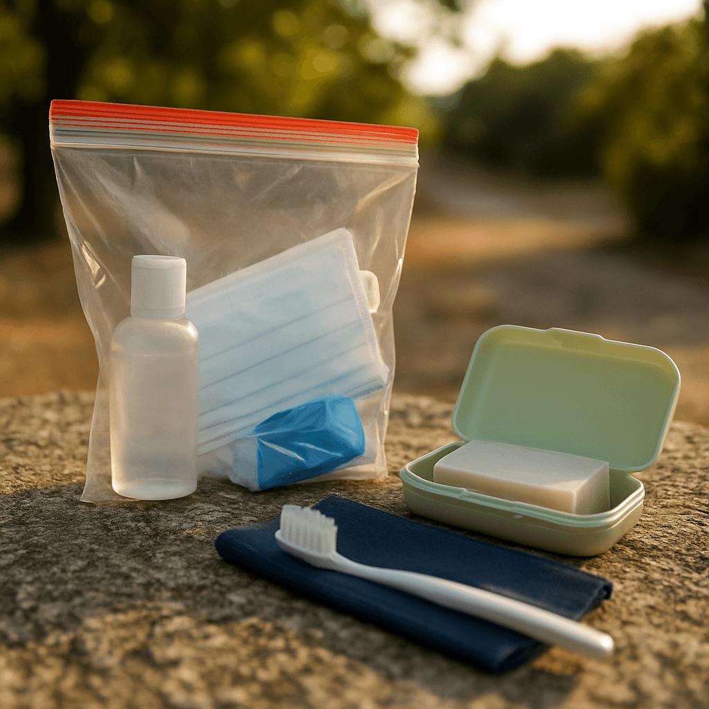 Small hiking hygiene kit