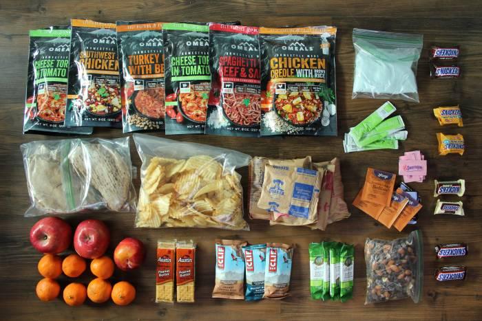 Backpacking meals organized