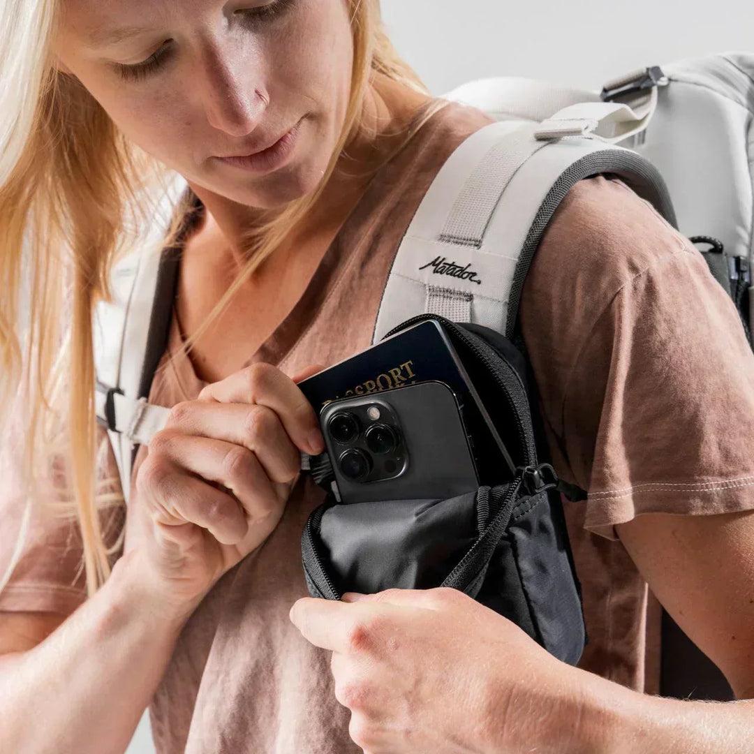Electronics stored in backpack pouch