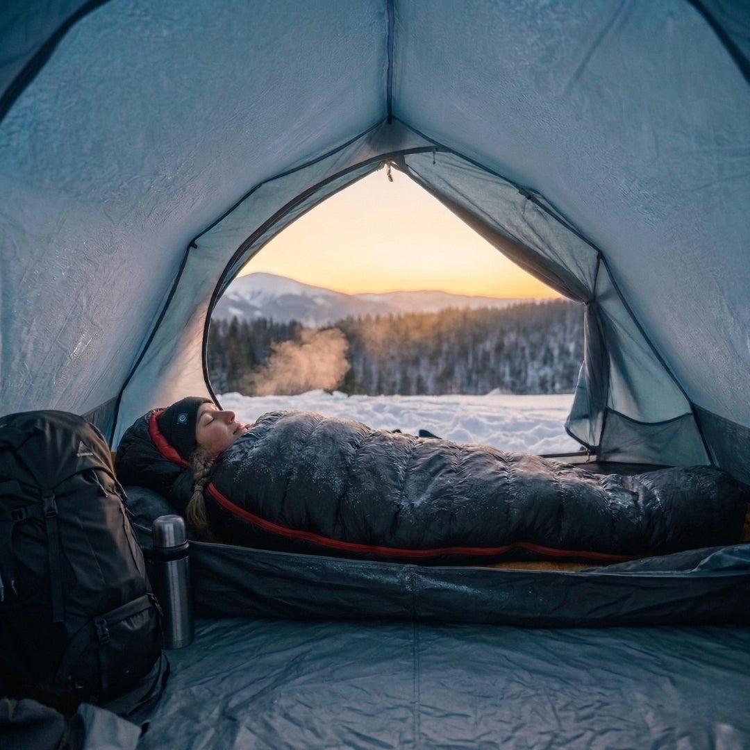 Tent setup demonstrating lightweight backpacking shelter
