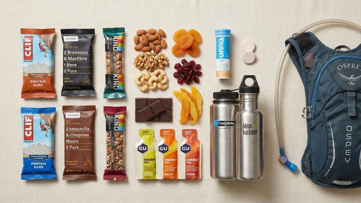 Trail snacks inside hiking pack