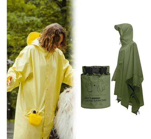 Rain jacket and hiking layers outdoors